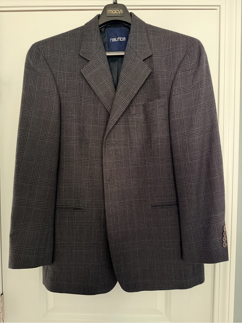 Nautica Men's Charcoal Glen Plaid Sport Coat